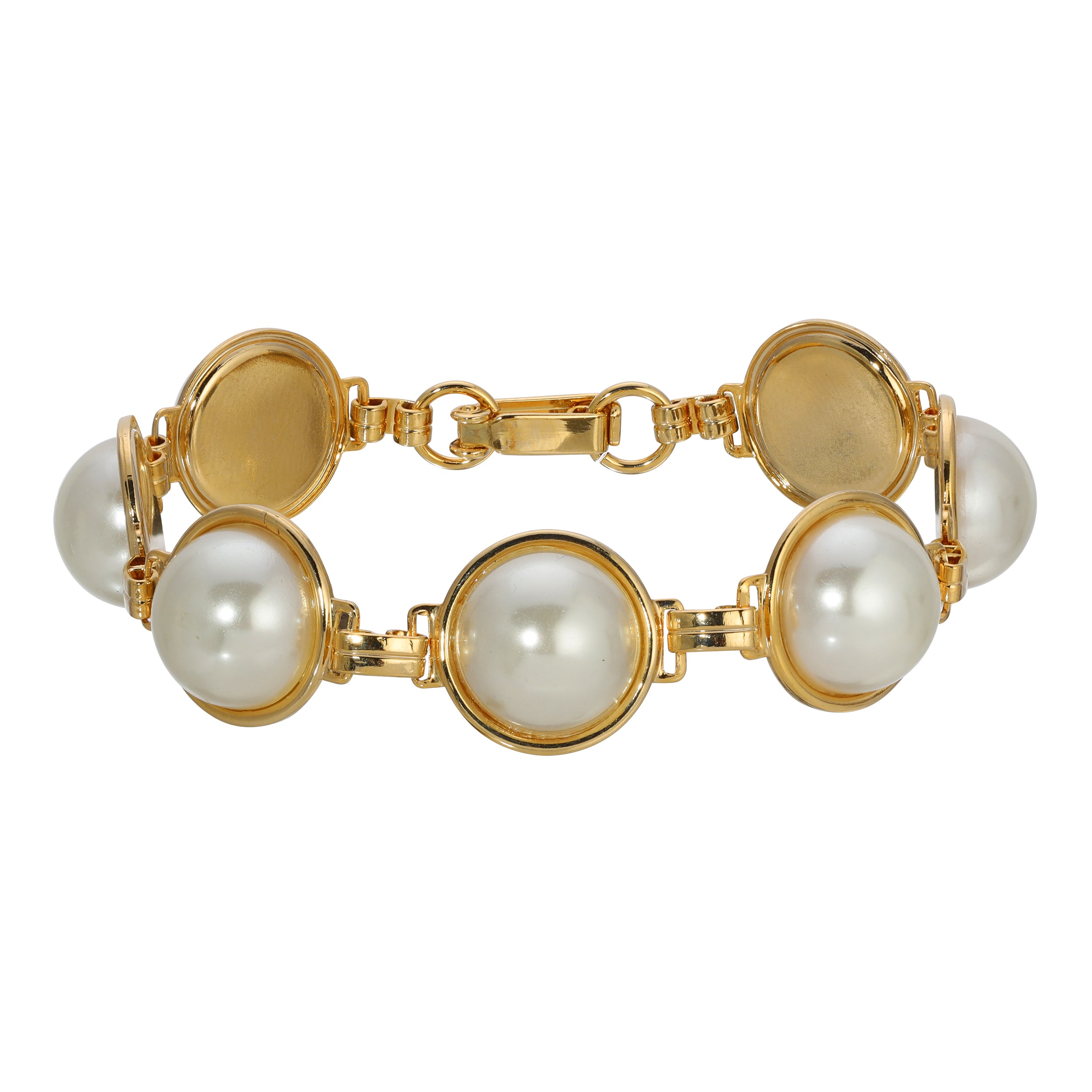 Faux Pearl Bracelet & Silver Toned Heart – Kohi Jewels
